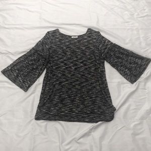Max Studio Black and White Bell Sleeve Top Size Large